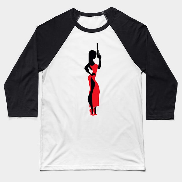 Female Spy Baseball T-Shirt by Malchev